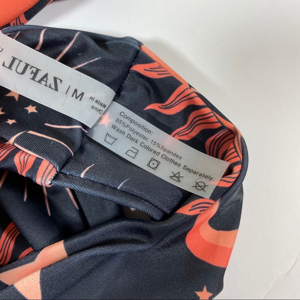 NWT ZAFUL Sun Moon Star Print Bandeau Bikini Set - Picture 8 of 10
